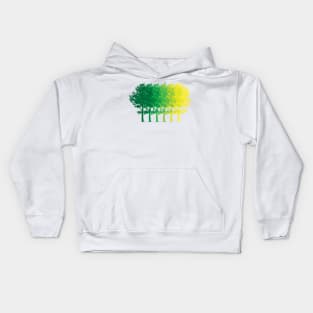 Green Forest Fade Out Kids Hoodie